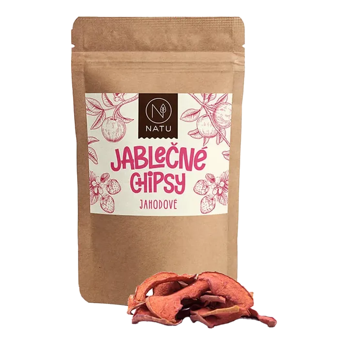 NATU Jablečné chipsy jahodové 45 g